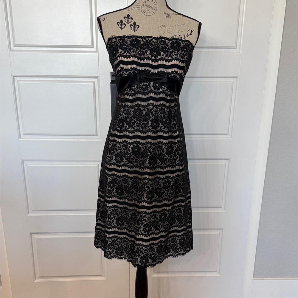 Chic Strapless Black Lace Dress